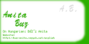 anita buz business card